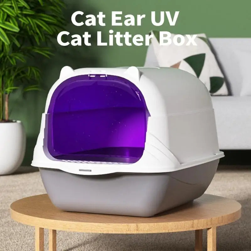Large Enclosed Cats Litter Box with Odor Blocking Filter and Detachable Lid Litter Shovel for Simple Maintenance Y5GB