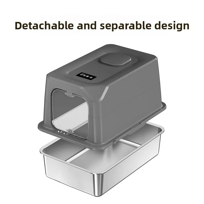 Automatic Self Cleaning Cat Litter Box Large Covered Deodorizing Cat Toilet Quiet Auto Scoop Easy Clean Cat Sandbox Cat Box